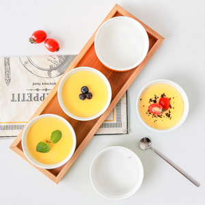 Trắng gốm Ramekin Bát ngâm nước Sốt Món Ăn Bánh Custard ly SOUFFLE ramiken Lò an toàn Creme Brulee ramekins - Product Image 1