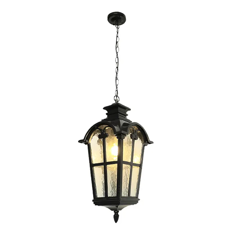 Outdoor retro Rustic Metal loft Vintage industrial aluminium glass Antique waterproof LED Outdoor Chandelier Pendant lamp