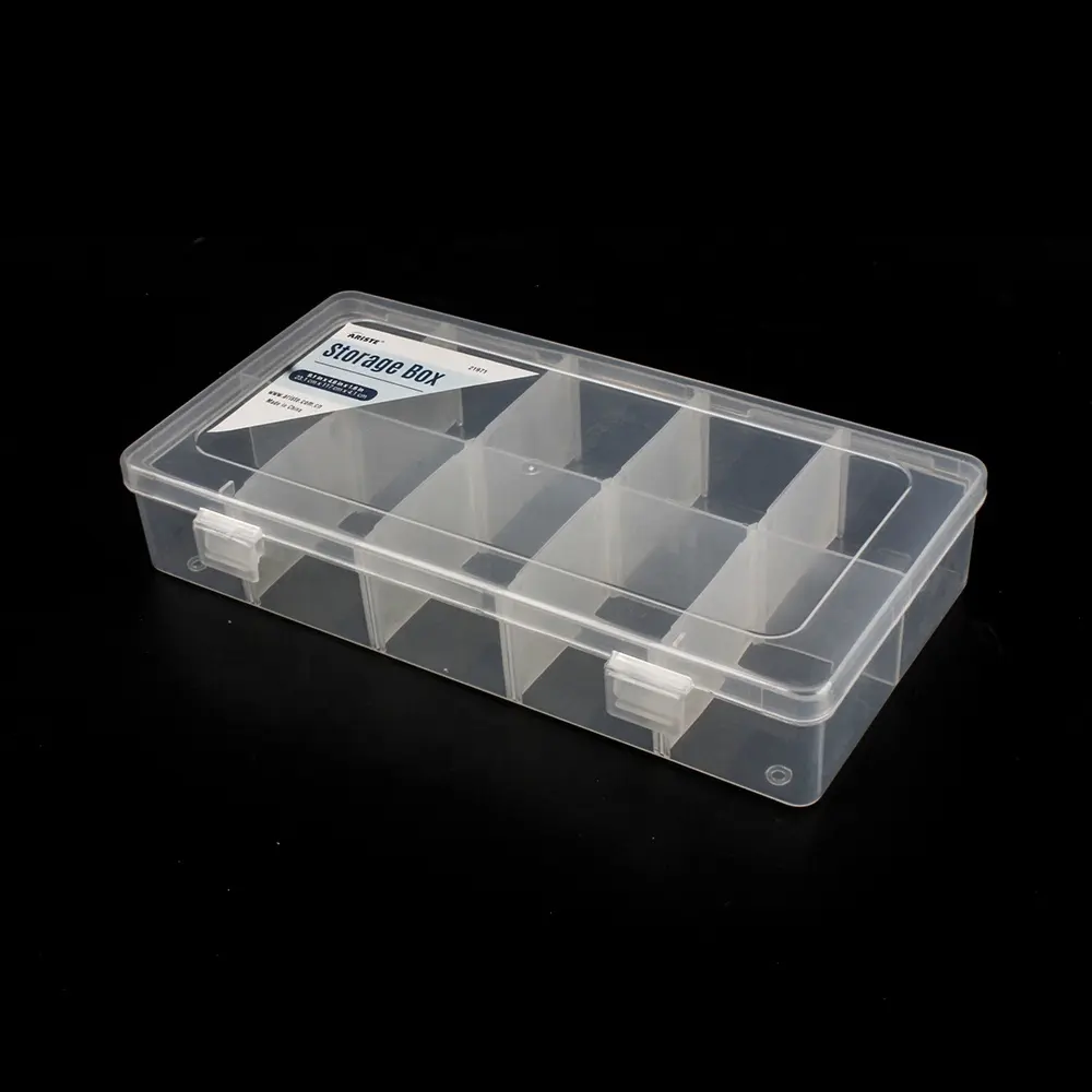 21971 10 Grids Clear Plastic Organizer Box Storage Container Jewelry Plastic Box with Dividers for Beads Art DIY Crafts Jewelry