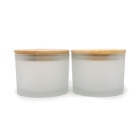LKA06M Verre à boire en verre givré blanc fait main de 16 oz avec couvercle en bambou pour la décoration de la maison