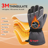 Gants de ski chauffants pour l'hiver, à doigts entiers, chauffants au dos de la main, microfibre auto-chauffante, écran tactile, batterie 4000 mAh, coupe-vent, amovibles