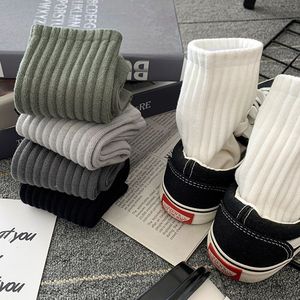 Men's Crew <b>Socks</b> Solid Color Mid Calf <b>Polyester</b> Basketball Sports <b>Socks</b> For Youth 18-40 Years Old - Product Image 3