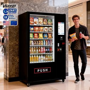 ตู้จำหน่ายสินค้าอัตโนมัติแบบแช่เย็นพร้อมหน้าจอสัมผัสอัจฉริยะ Wifi รองรับเหรียญและบัตร สำหรับขายอาหารและเครื่องดื่มแบบขายส่ง - Product Image 1