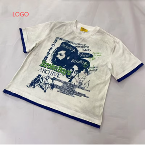 T-shirt vintage surdimensionné à col rond en coton 100% imprimé noir délavé, avec blocs de couleur et effet vieilli, pour homme - Product Image 4