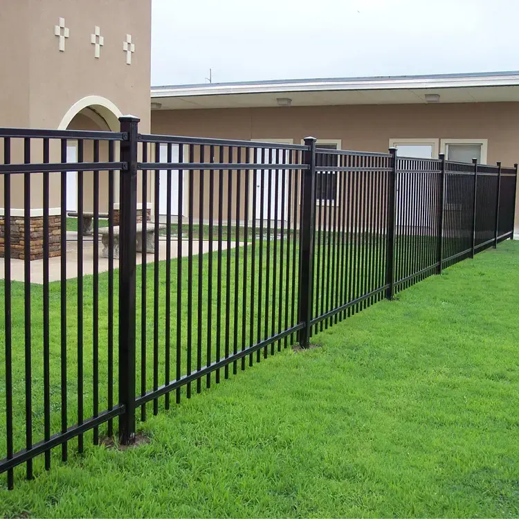 Wholesale Modern Metal Fence Galvanized Picket Wrought Iron Fence Panels Steel Fence