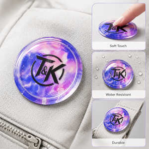 Parche de TPU 3D personalizado en relieve, efecto nebulosa brillante transparente, insignia de goma para <span class=keywords><strong>ropa</strong></span>, bolsos, etiquetas de logotipo para prendas de lujo - Product Image 4
