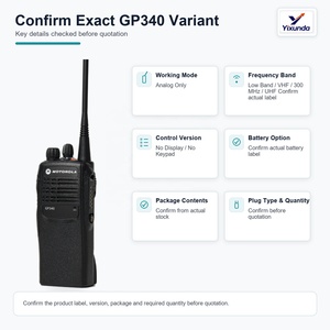 Original <strong>Motorola</strong> GP340 Analog Portable Radio VHF 5W or UHF 4W 16 Channels IP54 for Business Team Wholesale Full Kit - Product Image 5