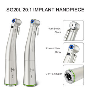 Pièce à main dentaire à faible vitesse 20:1, anneau vert avec fibre optique LED, contre-angle, pièce à main pour implants dentaires, Ti Max SG20L - Product Image 5