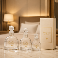 Ensemble de flacons de parfum en verre de luxe vides, transparents et ronds, diffuseur de parfum, conteneur personnalisable avec logo imprimé pour les voyages, la maison et l'huile parfumée