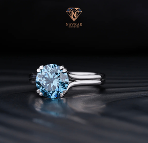 Bague en moissanite diamantée plaquée or blanc, best-seller, bague de promesse, bijoux de mariage pour femmes, disponible à prix abordable - Product Image 1