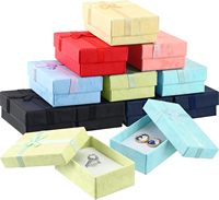 Boîtes à bijoux en carton multicolores et multiformes pour petits bijoux, emballage cadeau en gros