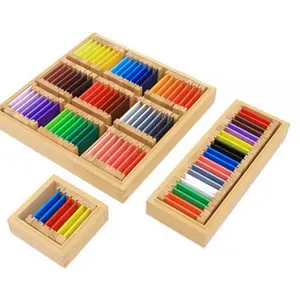 Kayu Bayi Belajar Dini Mainan Montessori Warna Tablet Kotak Indera Alat Bantu Grafik Warna Bahan