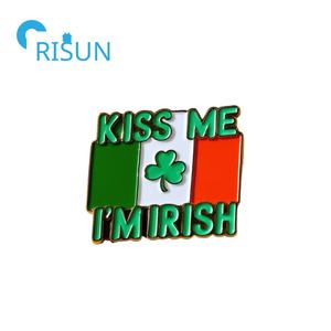 Fabrication de broches en métal I Love Ireland Irish Flag Pins personnalisé irlandais républicain émail Pin Badge personnalisé trèfle trèfle vert Pin - Product Image 4