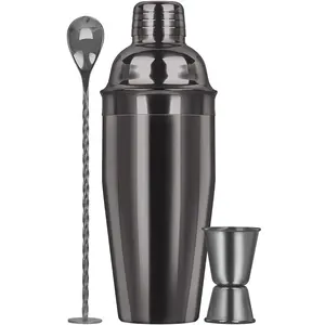 Camol Kit de barman personnalisé de 24 onces et 4 pièces nouveau design Ensemble cadeau de bar en acier inoxydable Accessoires de bar Recette Shaker à cocktail