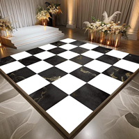 Plancher de danse portable personnalisé à motif parquet classique avec bordure en aluminium pour mariage de luxe
