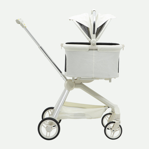 Nouveauté, tissu cuir, landau <span class=keywords><strong>pour</strong></span> <span class=keywords><strong>chien</strong></span>, blanc, <span class=keywords><strong>poussette</strong></span> amovible <span class=keywords><strong>pour</strong></span> chiens 3 en 1 - Product Image 6