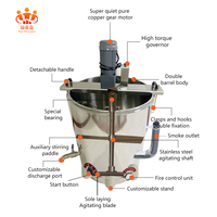 Vente en gros Pot d'agitation double couche 100L avec agitateur, pot d'agitation de sauce alimentaire de chauffage de pétrole liquéfié et de gaz naturel