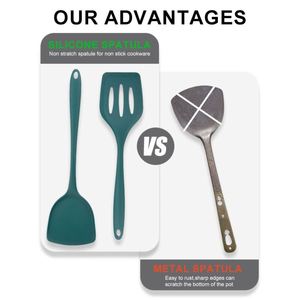 Wholesale 5-Piece Kitchen Utensil Set Eco-Friendly Dishwasher <b>Safe</b> Silicone Soup Spoon Spatula Cooking <b>Tools</b> Nonstick - Product Image 5