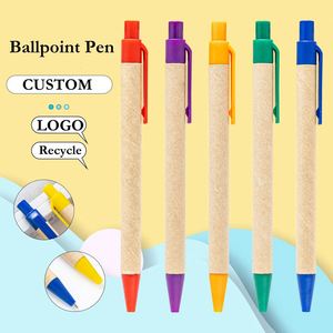 Customized <b>Recycled</b> Kraft Paper Eco Friendly Ballpoint Cardboard Customizable Retractable Ball Point Logo <b>Pen</b> for Promotion - Product Image 1