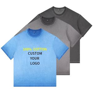 T-shirt vintage délavé à l'acide 260 GSM 100 % coton, grande taille, streetwear, logo personnalisé, effet vieilli, rétro, tee-shirt premium pour homme - Product Image 3