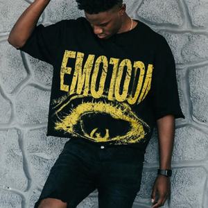 เสื้อยืดผ้าฝ้ายคอกลมแขนสั้นสำหรับผู้ชายเสื้อยืดครอปพิมพ์ลาย Boxy ตัดและตัดเย็บแบบออกแบบได้ตามต้องการ - Product Image 2