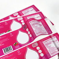 Autocollant adhésif imperméable avec logo personnalisé, autocollants métalliques argentés, étiquettes alimentaires, estampage à chaud doré, étiquette en vinyle pour bouteille de boisson