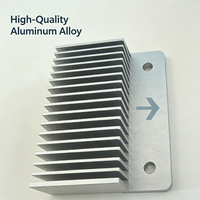 Dissipateur thermique en alliage d'aluminium certifié ISO 9001:2015, surface anodisée, ailettes verticales parallèles, trous de fixation sur la base pour l'électronique