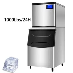 Factory Price 500kg 1000Lbs commercial ice cube making machine with ice bin