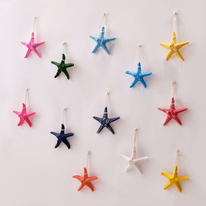 Décoration murale créative en résine colorée en forme d'étoile de mer, style côtier, petite taille, forme irrégulière, résines synthétiques, pièce unique - Product Image 3