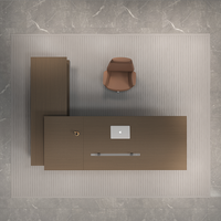 Bureau de direction en bois simple et moderne en forme de L, table de président avec tiroir