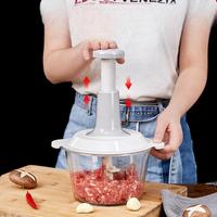 Vente flash : Hachoir à viande 1,5 L, mixeur manuel de style ménager, appareil de cuisine, dispositif à ail maillé, mixeur alimentaire multifonction