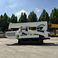 Grue araignée hydraulique compacte de 5 tonnes et 17 m, équipement de levage pour la construction, grue sur chenilles portable pour le verre