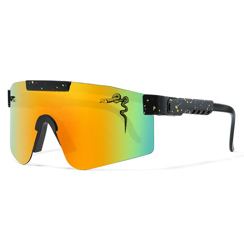 Hot Outdoor Polarized Riding Gafas de sol Deportes al aire libre Gafas Ajustable Patinaje al aire libre Gafas de sol a prueba de viento Marca