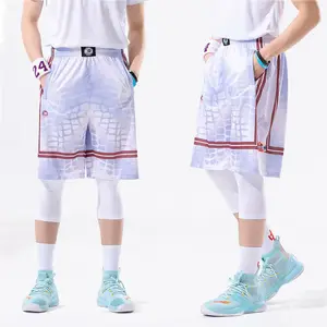 גברים הדפסה דיגיטלית כדורסל קצרים גברים אופנה קל משקל yourh כדורסל