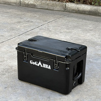 Glacière en plastique rotomoulé 35QT - Écologique, légère, étanche, avec sangle réglable, règle à poisson et ouvre-boîte pour la pêche et les activités de plein air