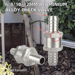 Vanne anti-retour unidirectionnelle en alliage d'aluminium 6/8/10/12 mm pour irrigation de jardin, raccords rapides, norme BSP - Product Image 2