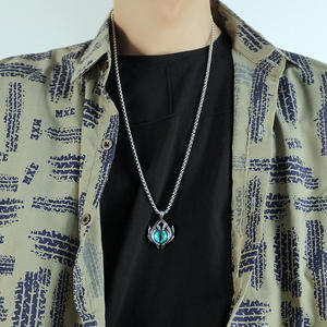 Collier pendentif de mode pour femme, bijoux fins, ensemble de colliers en acier inoxydable, bijouterie œil de démon - Product Image 2
