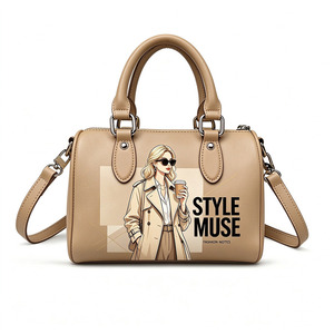 Modische Handtasche mit Individuellem Muster Damen Freizeittasche mit Eigenem Logo Reißverschluss-Schultertasche Verstellbarer Schulterriemen Einkaufstasche ODM - Product Image 4
