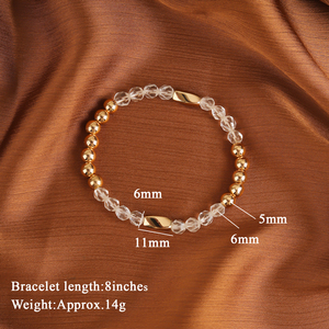 Bracelet tendance en perles d'améthyste naturelle, de quartz blanc et d'<span class=keywords><strong>hématite</strong></span> <span class=keywords><strong>dorée</strong></span> de formes variées, idéal pour les fêtes et les vacances - Product Image 3