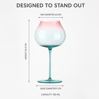 Verre à vin rouge Shunstone personnalisé, coloré, sans plomb, soufflé à la main, à pied fin, dégradé, élégant, style américain
