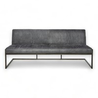 Banc de jardin élégant et moderne en cuir véritable avec assise rembourrée douce, construction robuste, design sophistiqué qui rehausse l'attractivité de n'importe quel centre commercial
