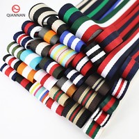 Sangle rayée en polyester 100 % écologique, entrelacée, 20/25/32/38/50 mm, 1 pouce, colorée, pour porte-clés, vêtements, sacs et chaussures