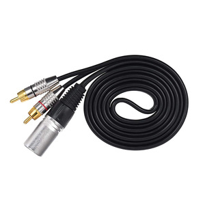 Personnalisé 1M 2M 3M 5M 8M <span class=keywords><strong>Xlr</strong></span> Femelle Mâle à 2 <span class=keywords><strong>Rca</strong></span> Mâle Câble Audio Plaqué Or pour Amplificateur Microphone Console de Mixage Ensemble Stéréo - Product Image 5