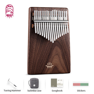 Hluru 17/21 Tasten platte Kalimbas Premium Black Walnut Handmade Thumb Piano Musik instrument mit Stimm hammer