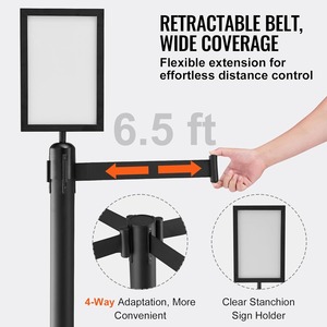 Custom Color <strong>Retractable</strong> <strong>Belt</strong> Stanchion Pole Weighted Base <strong>Queue</strong> Pole For Indoor Outdoor Events Traffic Warning For <strong>Bank</strong> Airport - Product Image 2