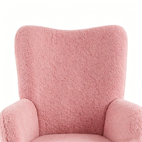 Fauteuil moderne en tissu polaire Teddy, confortable et rembourré, avec assise épaisse, fauteuil de détente individuel pour salon