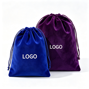 Sac à cordon en velours pliable, logo personnalisé, pochette en velours pour lunettes de soleil, bijoux, cosmétiques, petits articles, emballage cadeau - Product Image 4