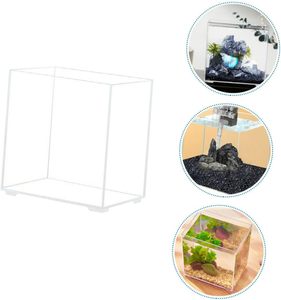 Acquario Rettangolare Trasparente in Acrilico per Decorazione da Scrivania, per Pesci <span class=keywords><strong>e</strong></span> Accessorio Elegante - Product Image 3