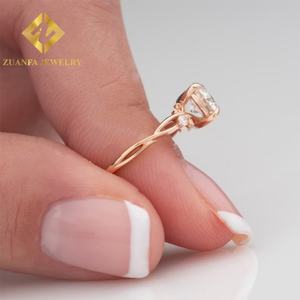 GRA Certificate Jewelry 2.0CT Gemstone Solitaire Diamond Engagement 14K Solid Gold <b>Moissanite</b> <b>Ring</b> - Product Image 4