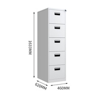 Armoire de rangement de bureau moderne à 5 tiroirs en métal, matériau en acier au design contemporain de haute qualité, verrouillable pour une utilisation en appartement